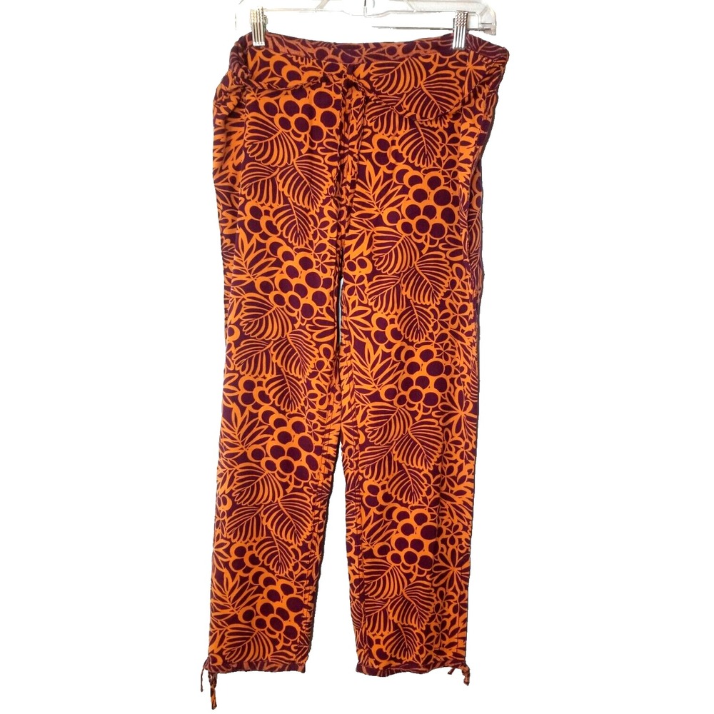Sundance Womens Pull‎ On Drawstring Pant Purple Orange Slit Leg Boho Small